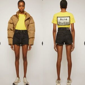 Acne Studios Bla Konst SIZE 25 black high rise denim shorts